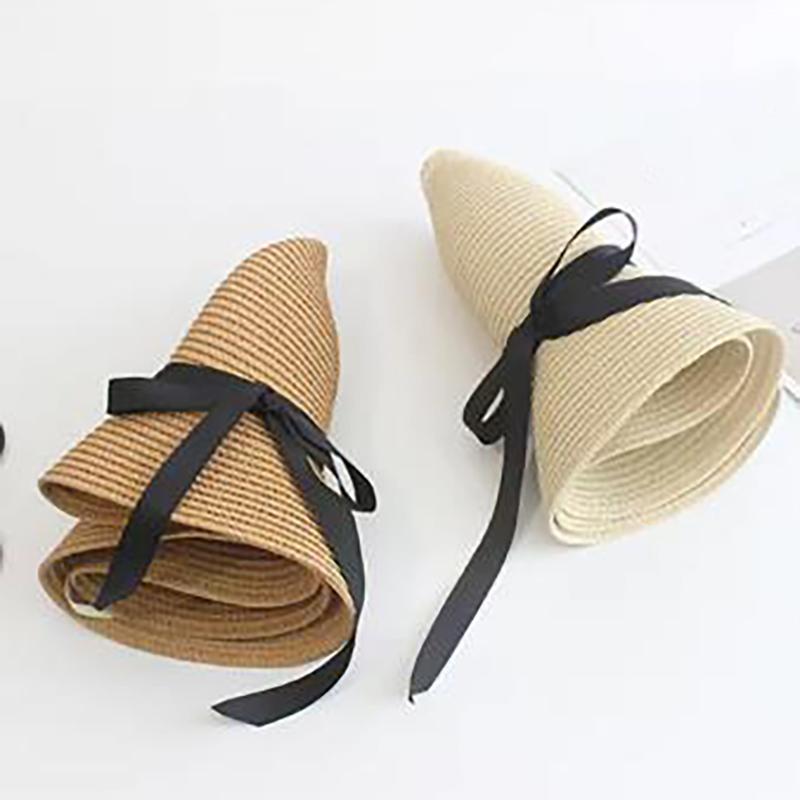 Summer Straw Big Foldable Beach Sun Straw Floppy Sun Block UV Protection Hat Ladies Outdoor Travel Hat