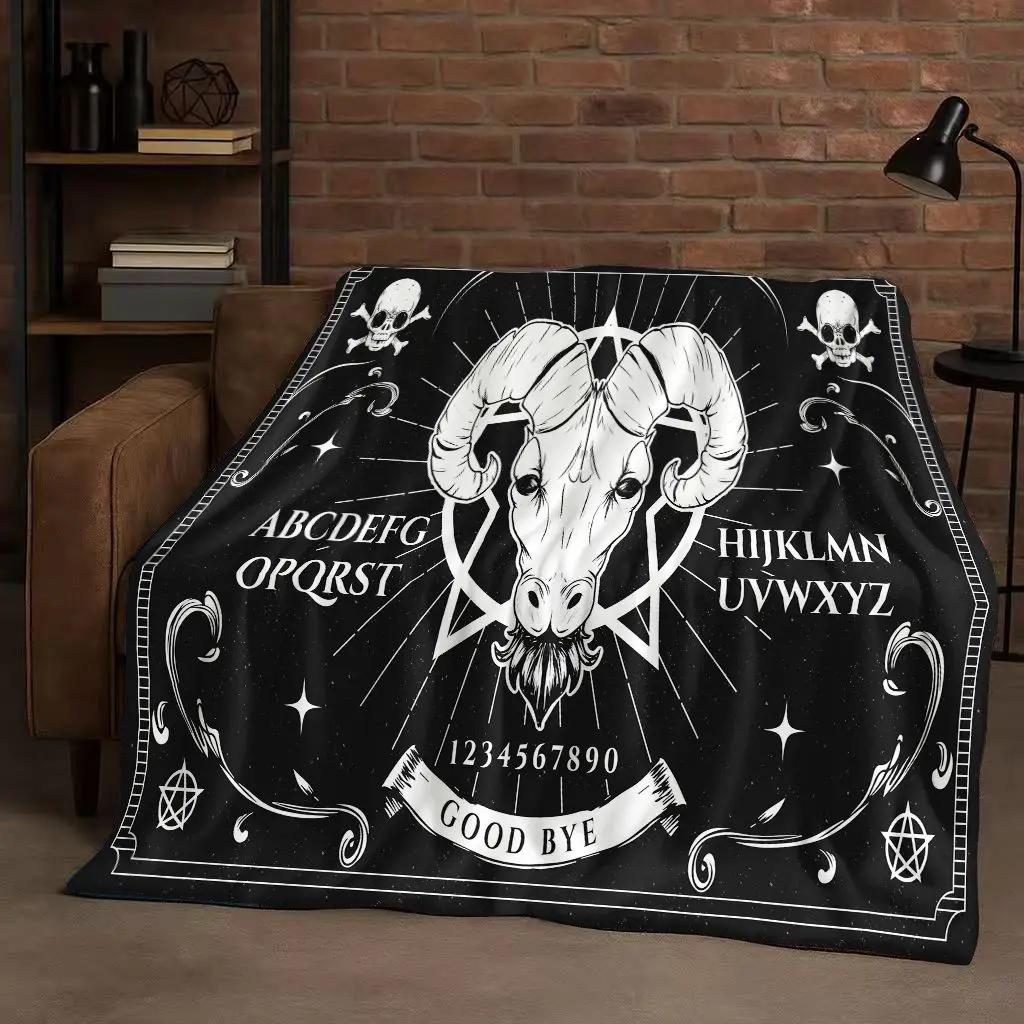 3D Retro Witch Spirit Ouija Board Flannel Blanket,Ultra Soft Warm Plush Throw for Home Bedroom Bed Sofa Cover Kids Gift Picnic