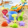 Kids' Beach Toy Set: Car, Bucket, Shovel, Hourglass, and Sand Tools for Water and Sand Play.