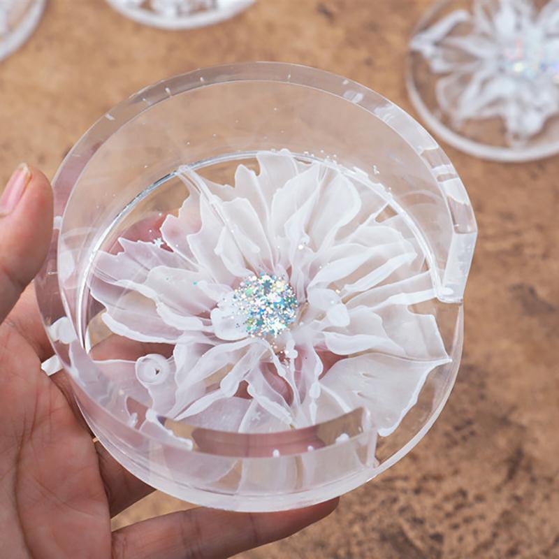 Silikonová podložka pod sklenice Úložný držák Sada Forma pro odlévání pryskyřice Epoxidová forma Řemeslo DIY