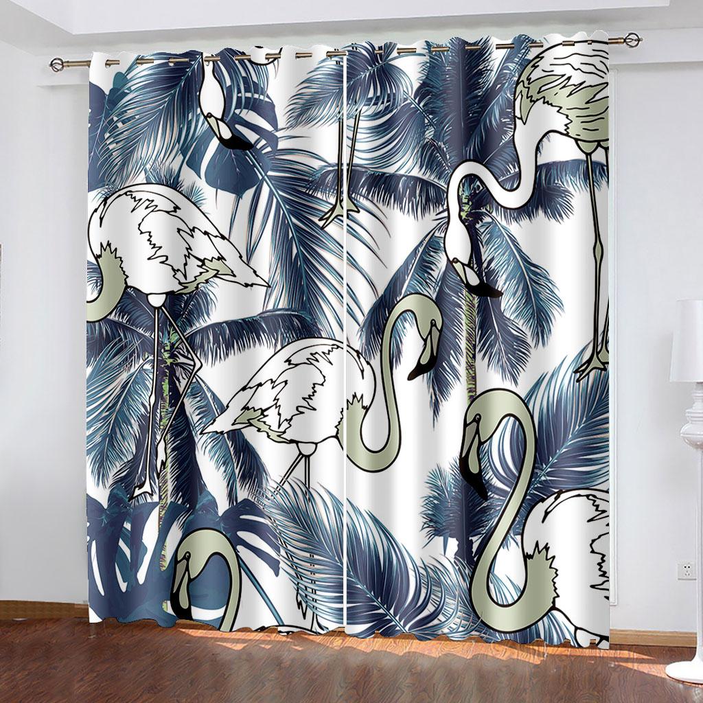 Blackout Curtains for Bedroom Flamingo Darkening Window Curtains for Living Room Bedroom Decor Drapes