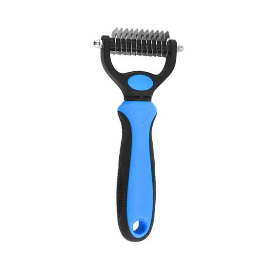 Pet Deshedding Brush Double-Sided Undercoat Rake for Dogs Cats Extra Wide Pet Shedding And Dematting Comb for Grooming