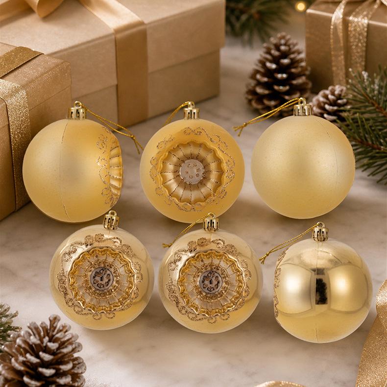 Red Electroplated Embossed Christmas Tree Ornament Pendant