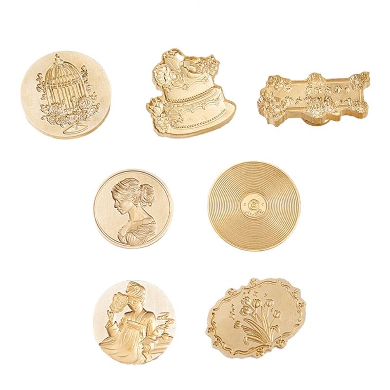 Emboss Wax Seal Stamp Head Removable Sealing Brass Stamp Head for Gifts Envelopes Invitations Greeting Cards Decorations