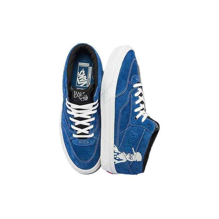 Vans Half Cab 92 Vcu Suede Casual Durable Mid-Top Skate Shoes Unisex sneaker Blue VN0A4BW9APG