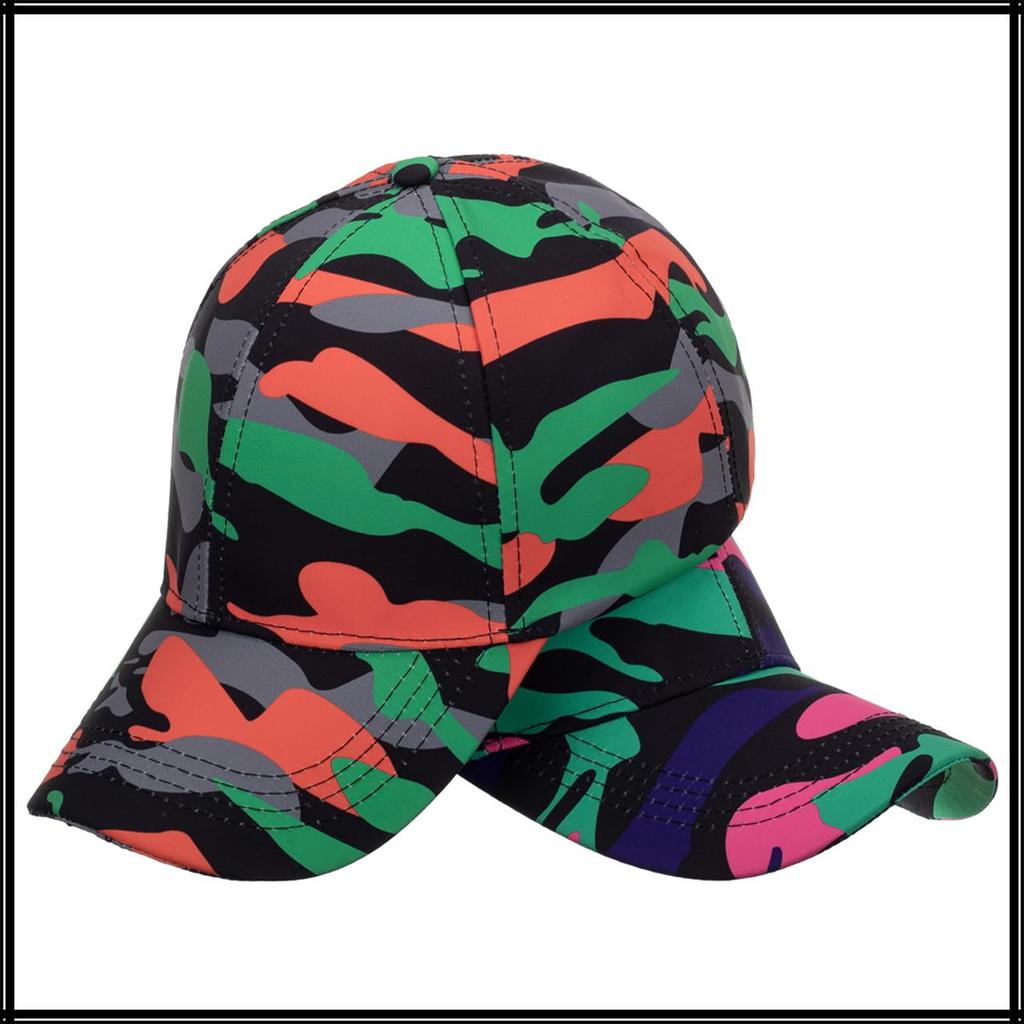 White Fang Camouflage Cap Hip Hop Casual Fashion Hat Outdoor Men Women CZA032 (Orange)
