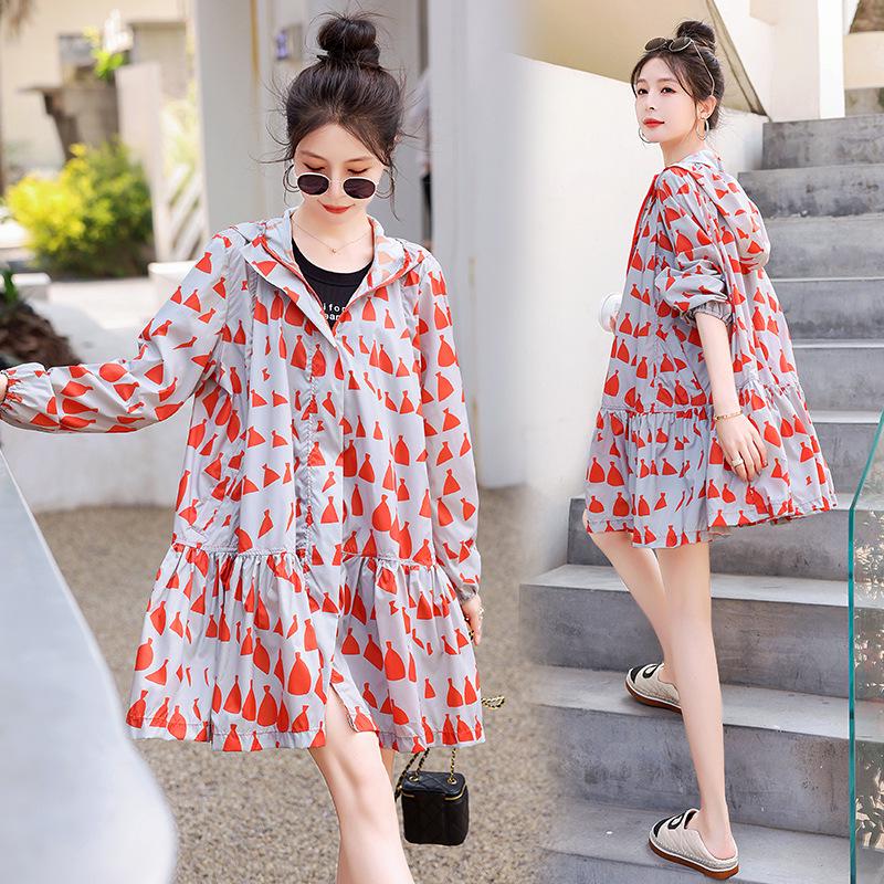 

2025 Летний женский кардиган-шаль средней длины, тонкий, солнцезащитный - SY23102 Small (90-110 jin) красный