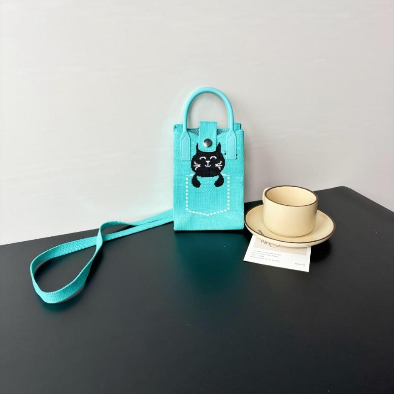 Premium Sense Ns Mobile Phone Bag New Cartoon Knitted Bag Dopamine Niche Versatile Messenger Shoulder Bag Handbag