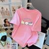 Women's Crew Neck Short Sleeve Graphic Tee Loose Fit Japanese Casual Cartoon Print T-Shirt