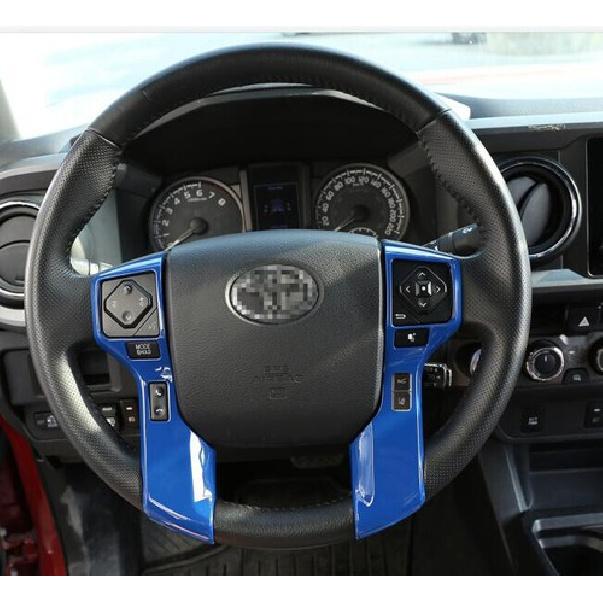 ABS Blue Steering Wheel Cover Frame Bezel Decor Fit For Toyota Tacoma 2015-