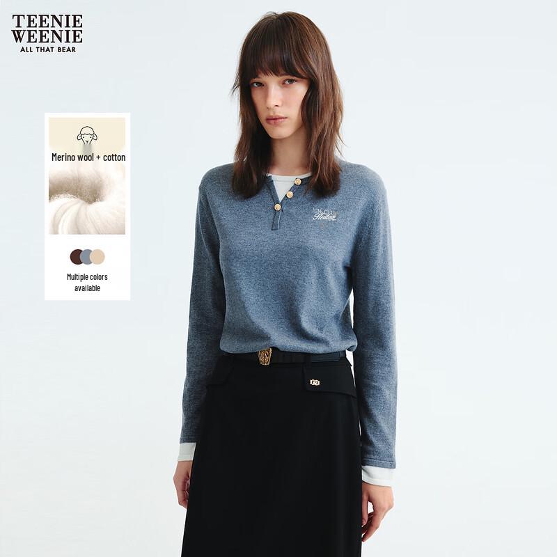 Teenie Weenie Bear Women's Faux Two-Piece Knit Sweater