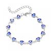Vintage Colorful Crystal Love Heart Bracelet for Women Fashion Sweet Glass Crystal Bead Bracelet Luxury Wedding Jewelry Gift