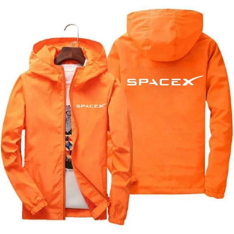 Mountaineer clothing 2026 Nieuwe Heren SpaceX Space X Logo Hoodies Print Casual Lente en Herfst Beschermende Racepakken Sport Ritssluiting Jas Jassen L
