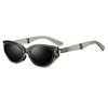 Brown cat eye foldable sunglasses women's high-end face small men's polarized sunglasses UV-proof sunglasses
