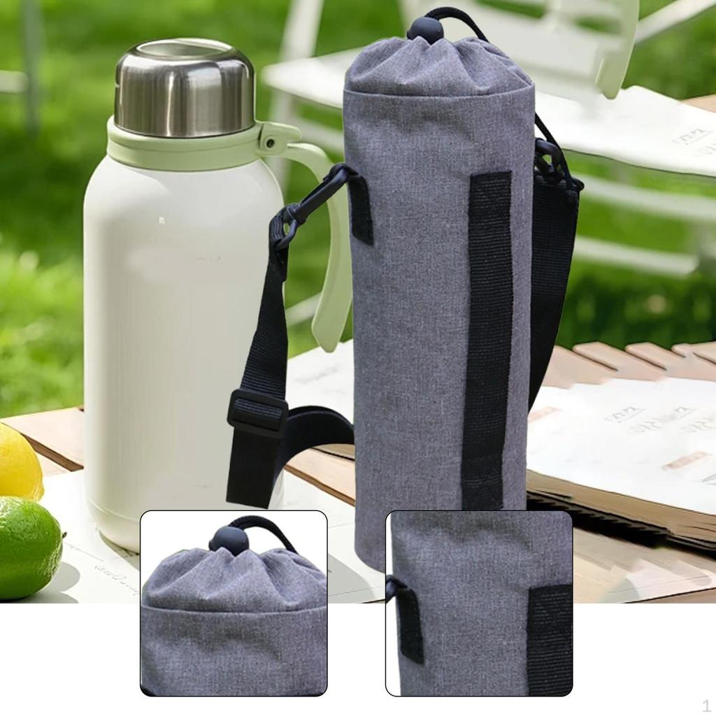 Insulated Bottle Holder Bag Water Cover Oxford Cloth Shoulder Strap Dustproof Suitable for