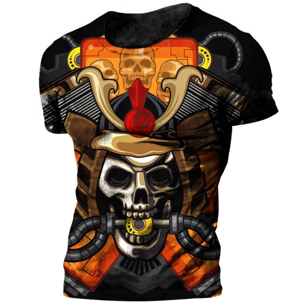 Japanepe Samurai T-shirt Men Japan Style Print Short Sleeve Tops Tees Casual Retro Boys T Shirt Oversized Vintage Men's Clothing