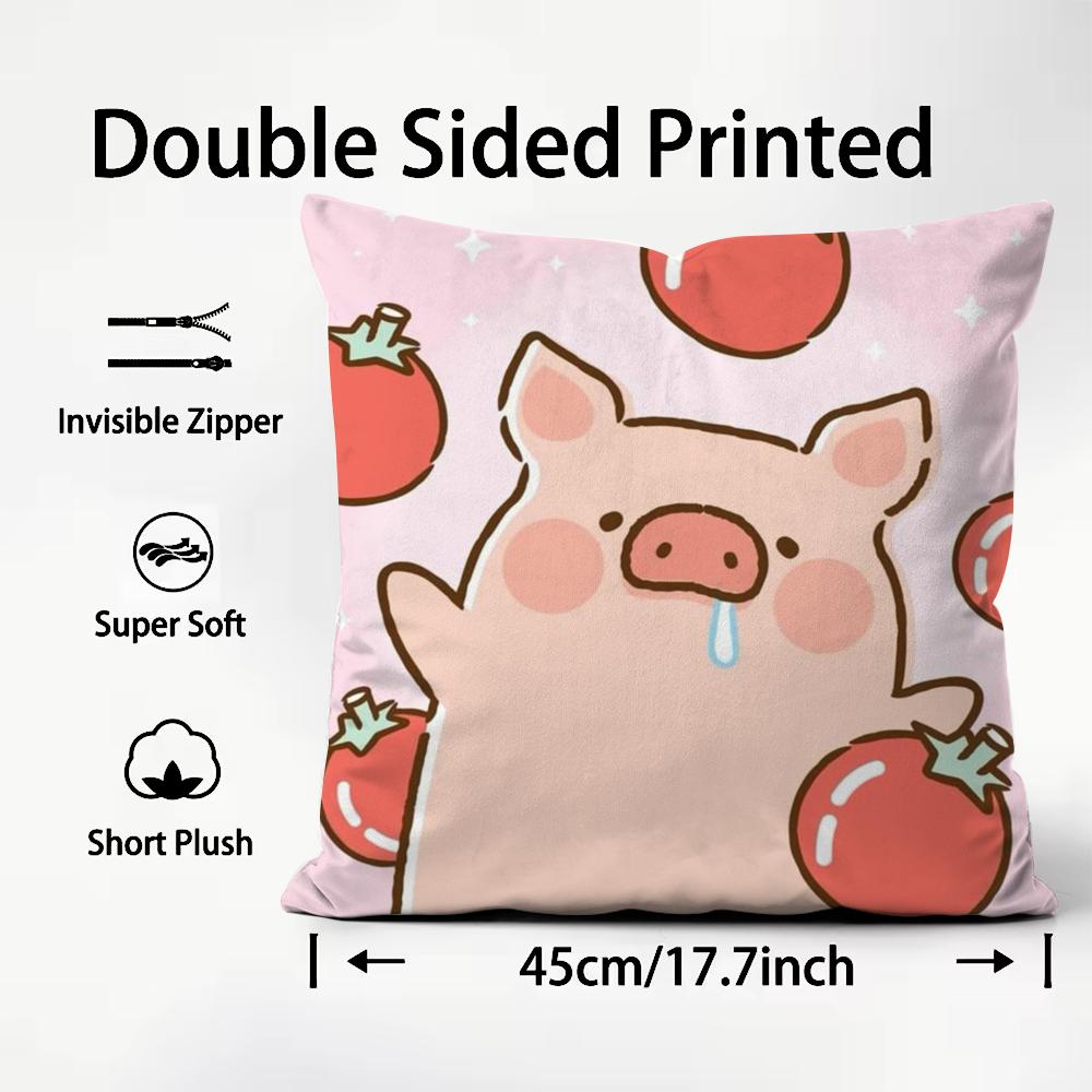 Popular L-Llulu Pig Cushion Cover Soft Washable Pillow Case Multi-Scene For Couch Bed Travel Office Use