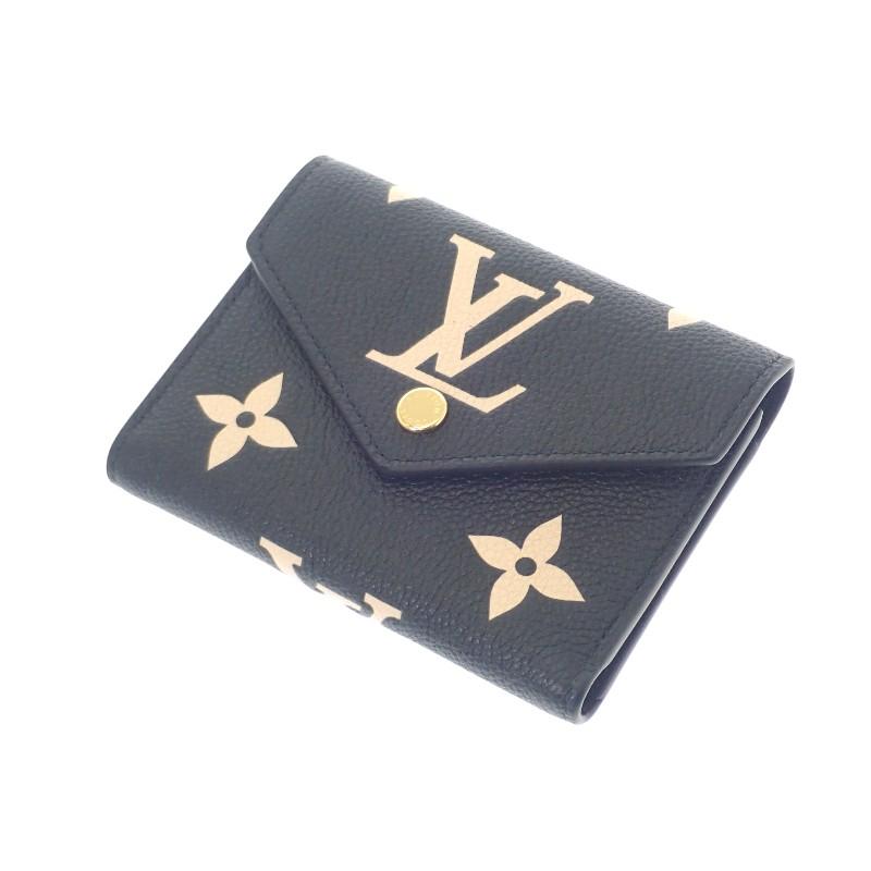 LOUIS VUITTON  M80968 Tri-fold wallet black leather Women