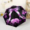 Pink Ladybug Pattern Portable Automatic Umbrella Retractable Design with 8 Rib Durability Foldable Design All Season Umbrella for Travel