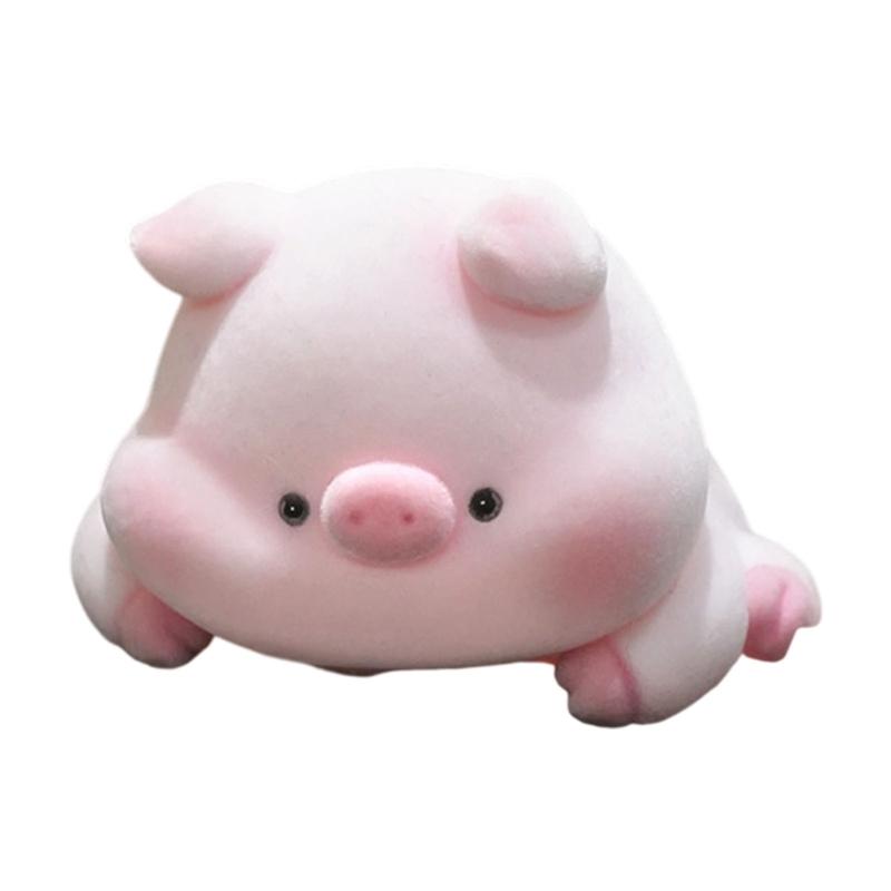 Soft Furry Animal Figurine Ornament Small Enameled Miniature Animal Toy For Car Dashboard Office Desktop Decoration