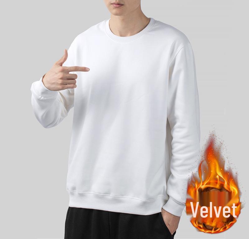 Men's Solid Color Crew Neck Loose Fit Long Sleeve Autumn Pullover