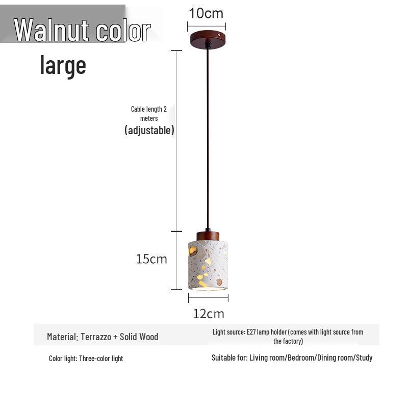 Terrazzo Creme Nachttisch-Pendelleuchte - Moderner Stil für Hauptschlafzimmer, Wohnzimmer, Bar, Treppenhaus oder Eingangsbereich.