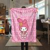 1PC My Melody Pink Print Flannel Blanket, High quality All Seasons, Home Decor, Warmth and Comfort, Perfect for Christmas Gifts