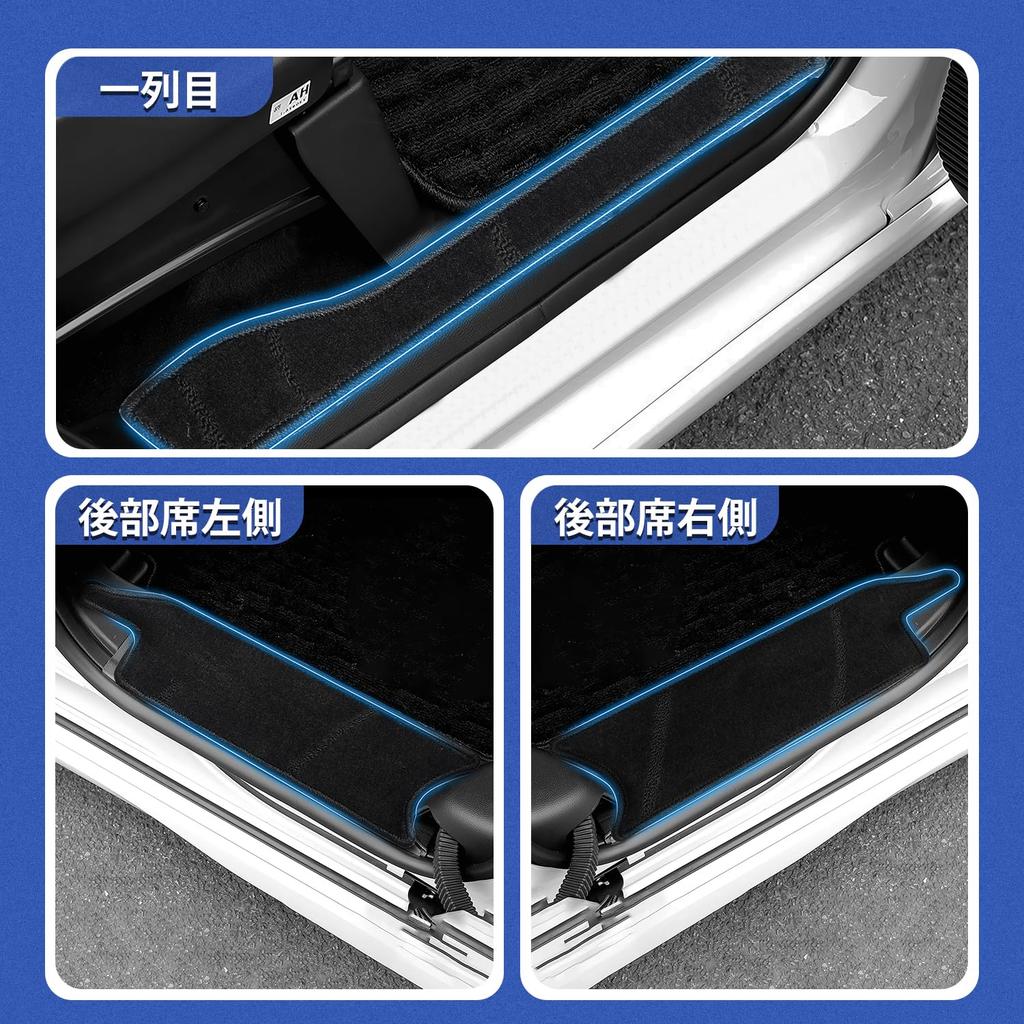 AUTO SPEC Wave Pattern Floor Mats for Honda Door Side Entrance Threshold JOY Turbo Joy 2023 Full Set of 4 Interior Parts for the New Custom N-BOX
