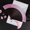 Silk Cloth Dance Hand Fan Bamboo Handle Props Fan Elegant Folding Fan  Home Decoration