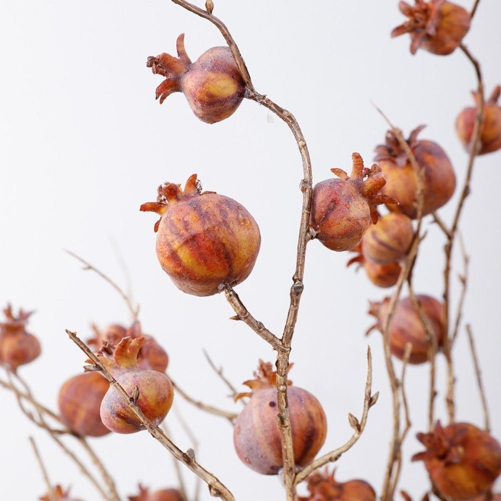 Faux Artificial Pomegranate Branches Plastic Realistic Foam Fruits Branches Handmade Elegant Simulation Pomegranate Fruit