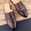 Fashion Trendy Men Slipper Summer Loafers Genuine Cowhide Leather No-Slip Breathable Comfortable Beach Designer Handmade Sandal Man Shoe