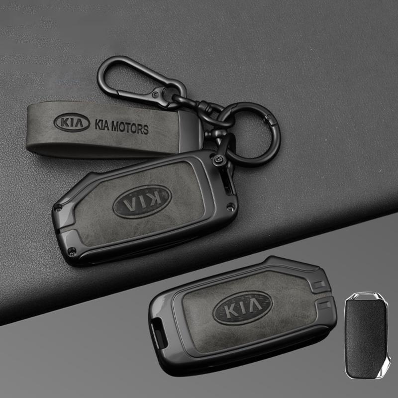 BTSOM1 Zinc Alloy Car Key Case Cover Leather Shell Holder For KIA Sportage R GT Stinger Sorento Ceed Cerato Forte Niro Soul Telluride
