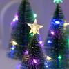 17cm LED Mini Christmas Tree with Multicolor String Lights Small Christmas Tree Green Cedar Ornament Snow Xmas Tree Decorations