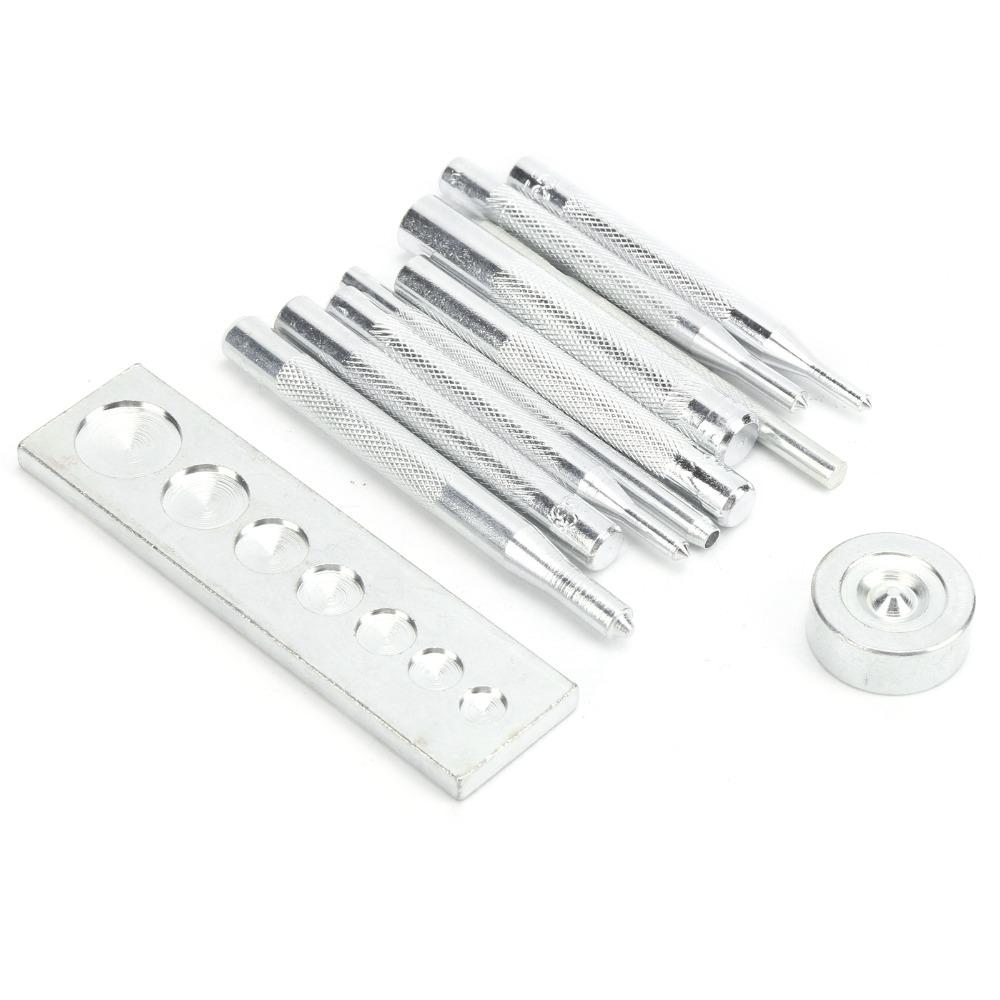 11PCS With Base Rivet Setter Kit Die Punch Snap Set  For Leather Crafts and Repairs