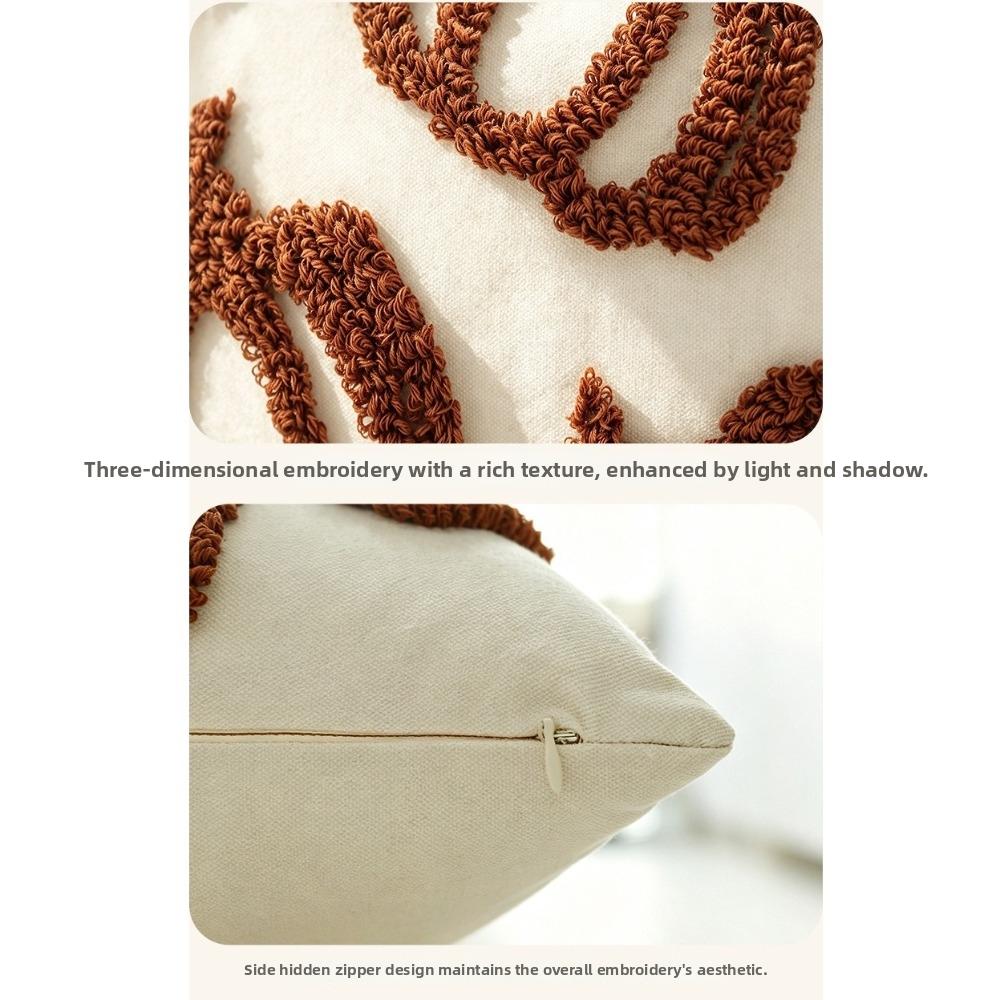 Zipper Closure Throw Pillow Covers Embroidered Pumpkin Fall Pillow Covers Autumn Decor