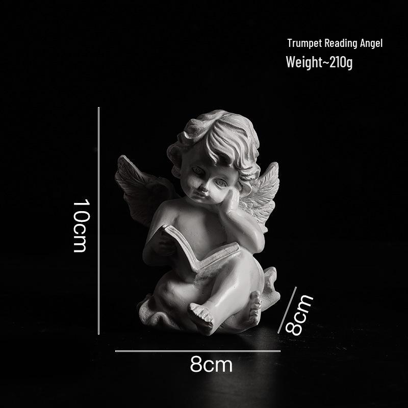 Nordic Angel Girl Sculpture - Resin Figurine for Living Room Décor