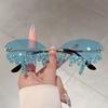 New European and American Borderless Diamond-encrusted Angel Tears Sunglasses Spice Girls Street Shooting Cool Personality Funny Sunglasses