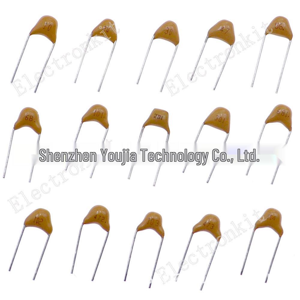 Monolithic Capacitor Set: 450 Pieces, 15 Types, 10PF-100NF, 50V