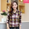 100% Cotton Women's Blouse Plaid Shirts Women's Long Sleeve Top S-5XL,Single Breaste Button Women's Shirt With Chest Pockets