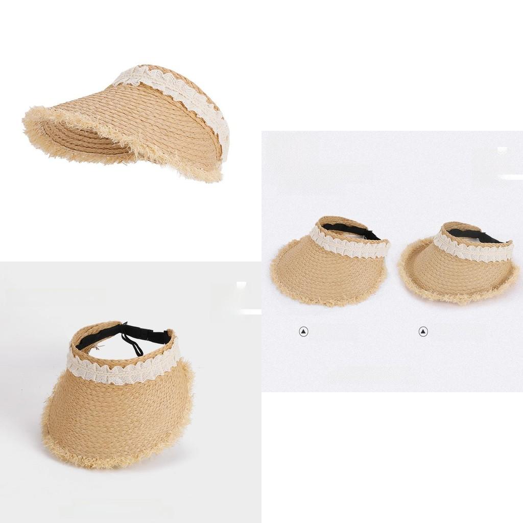 Summer Straw Hat With Large Brim And Breathable Paper Grass Material For Sunshade