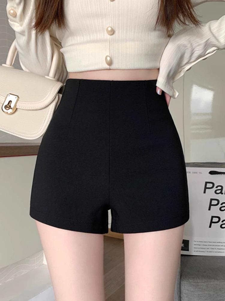 2024 Women's High Waist White Booty Shorts - Summer Elastic Leggings