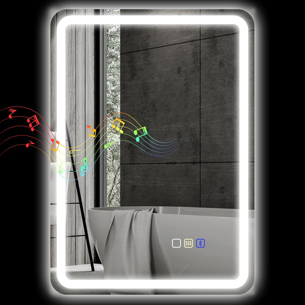 70 x 50 cm Bluetooth Badezimmerspiegel - Silberfarben