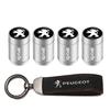 Car Tire Wheel Valve Caps Cover Suede Car Key Chain Ring Keychain For Peugeot 206 307 308 3008 207 208 407 408 508 2008 5008 301 UGE2