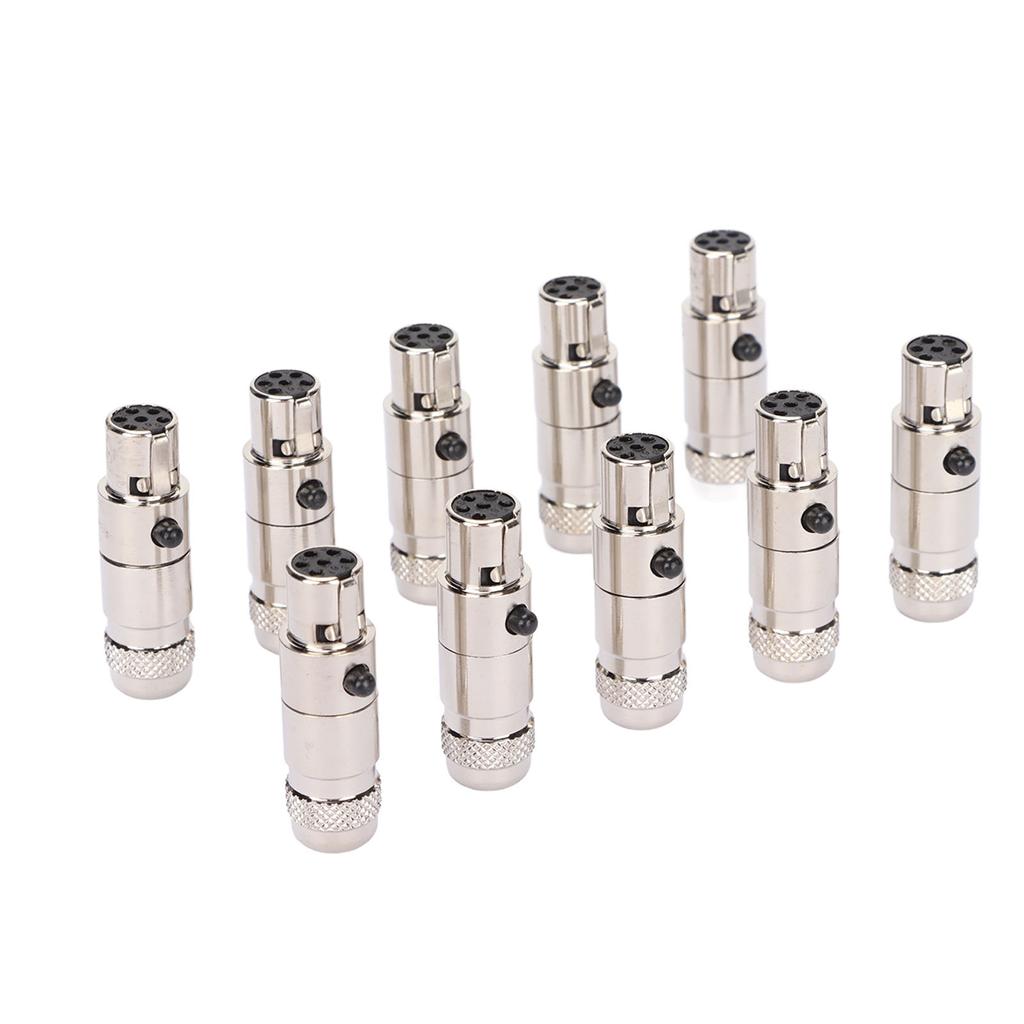 10 Pcs XLR Female Head Mini Full Metal 6 Pin Female Connector for Microphone Cable Interface