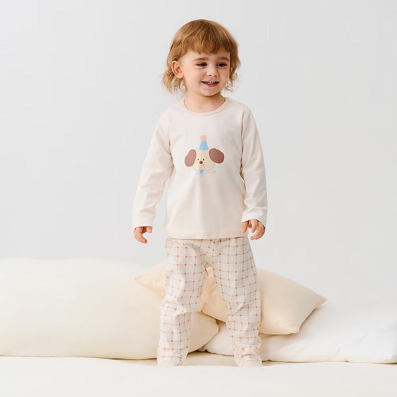 TONGTAI Baby Pure Cotton Thermal Pajama Set 120