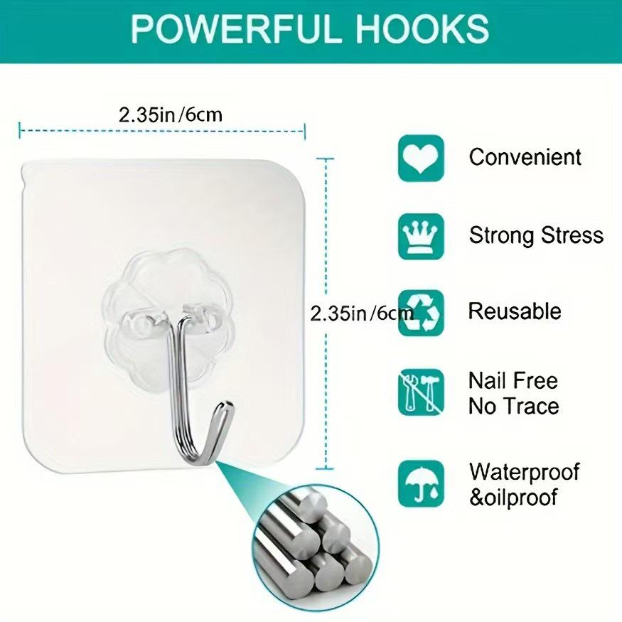 

Прозорий клейкий кронштейн для перегородки шафи - Висока вантажопідйомність, Безслідна підтримка