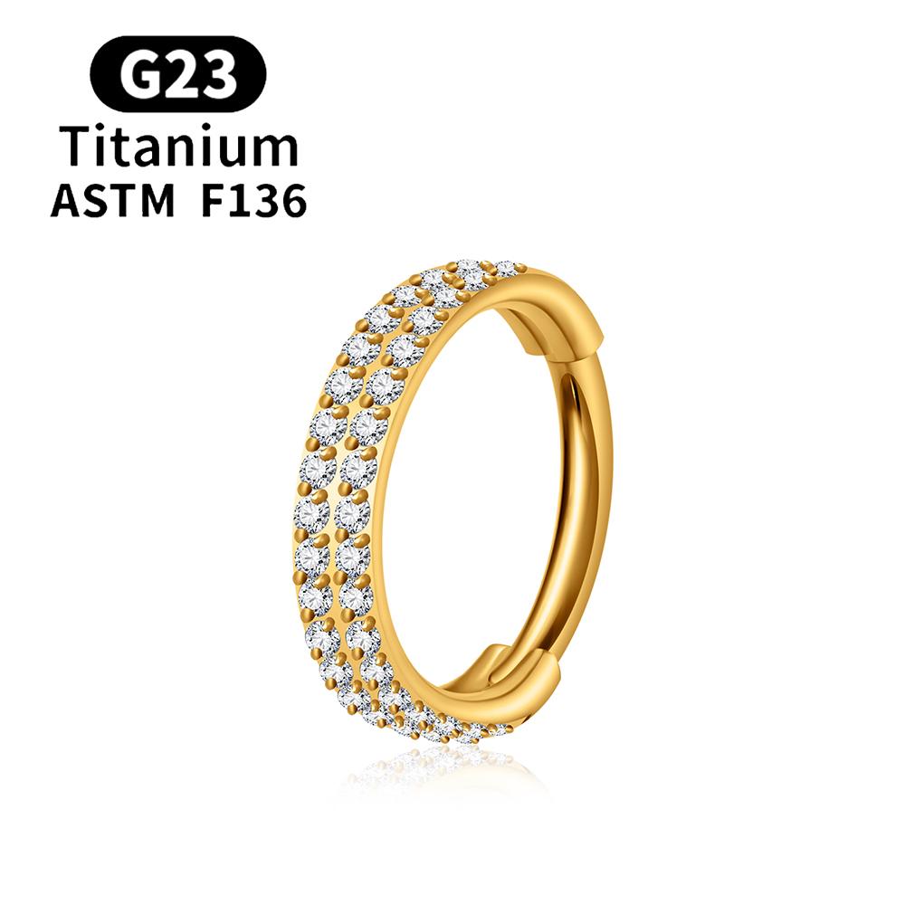 F136 G23 Titanium Nose Ring 16G Hinged Segment CZ Septum Clicke Daith Earrings Hoops Ear Cartilage Tragus Helix Piercing Jewelry