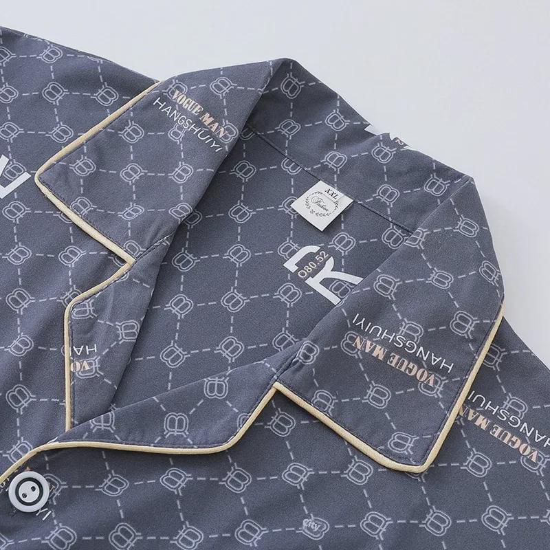 Men's Spring & Autumn Cotton Pajamas: Comfortable, Loose-Fit Cardigan Set for Middle-Aged & Elderly