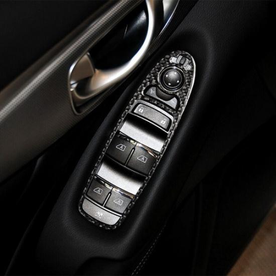 Carbon Fiber Interior Window Lift Button Cover Trim For Infiniti Q50 2014-
