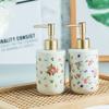 Ceramic Rose Liquid Soap Dispenser Household Bathroom Shower Gel Bottling Bottle Press-on Soap Dispensers Bathroom Accessories